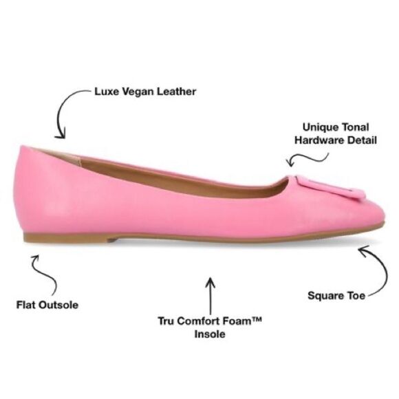 JOURNEE COLLECTION Zimia Square Toe Ornamented Ballet Flats, slip on shoes - Picture 3 of 14
